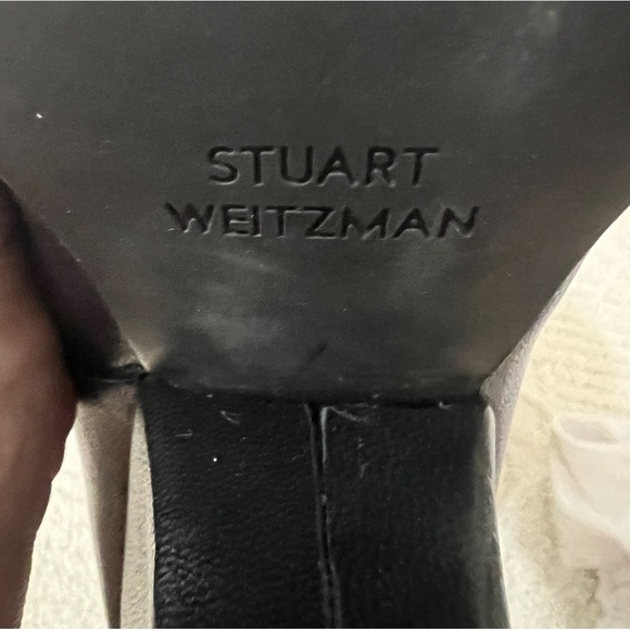 Stuart Weitzman black leather heeled booties 8.5 - Picture 5 of 6